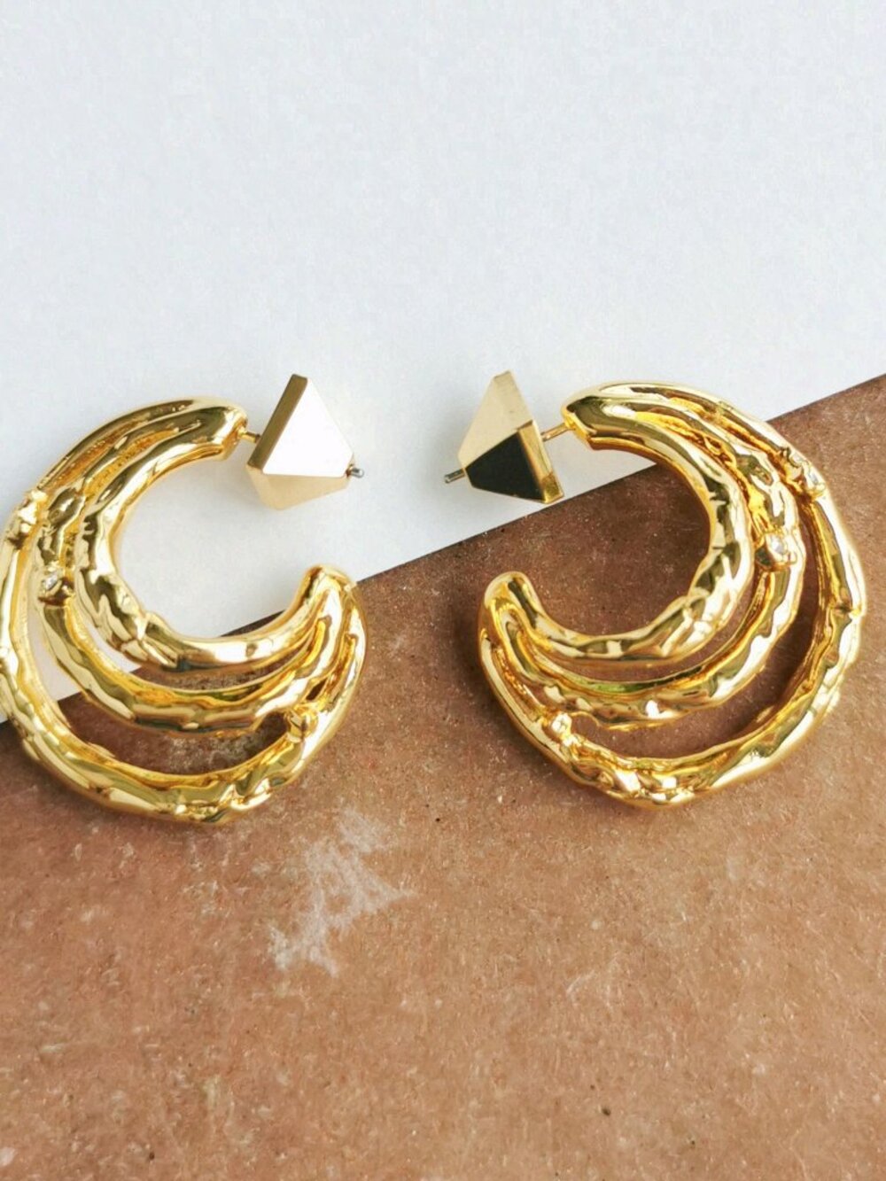 Alexis Bittar Brut Crystal Thorn Orbit Hoop Earrings Gold